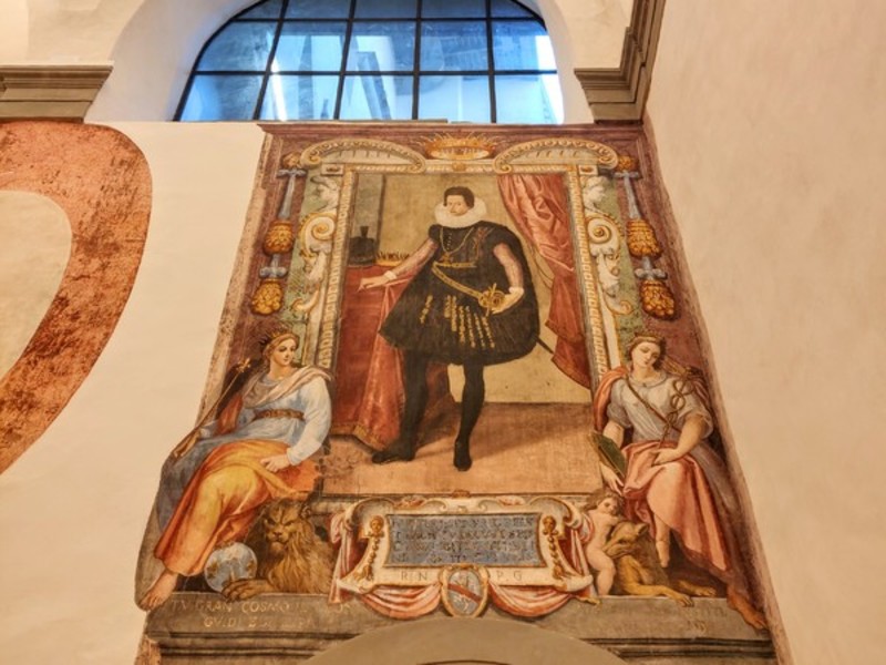 Firenze, Nuovi Uffizi: grazie ai lavori di ampliamento toro alla luce nuovi affreschi del Seicento 4 Nuovi Uffizi e suoi tesori nascosti: Ferdido I e Cosimo II de’ Medici in affresco.