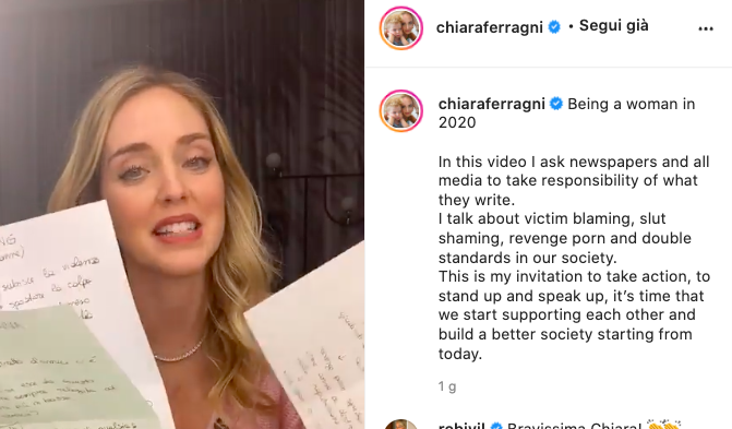 Chiara Ferragni: “Viviamo in una società maschilista e patriarcale. È il momento di cambiare le cose” 1