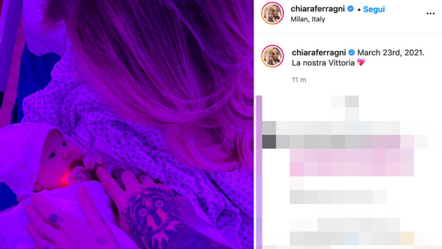 “23 Marzo 2021. La nostra Vittoria”: è nata la figlia di Chiara Ferragni e Fedez 1