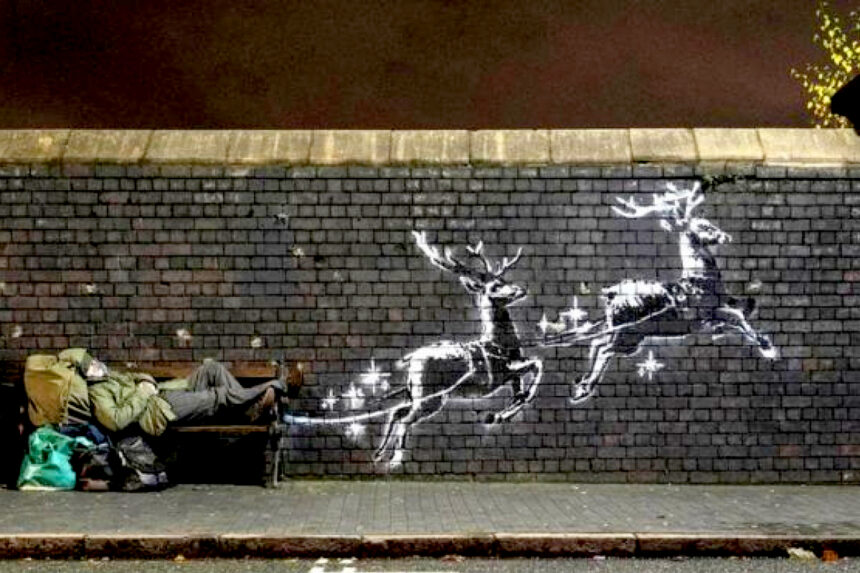 Banksy: l’omaggio di Natale a un senzatetto 1