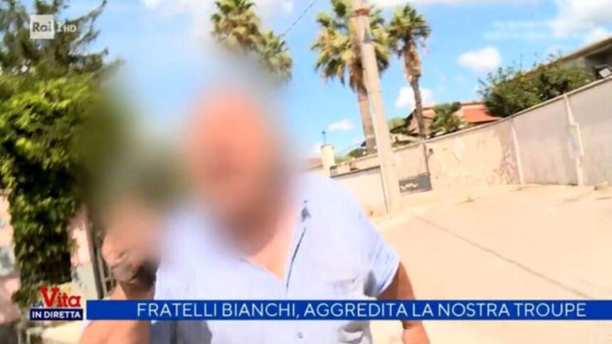 Padre fratelli Bianchi aggredisce troupe de La Vita in Diretta: cameraman finisce al Pronto Soccorso 1