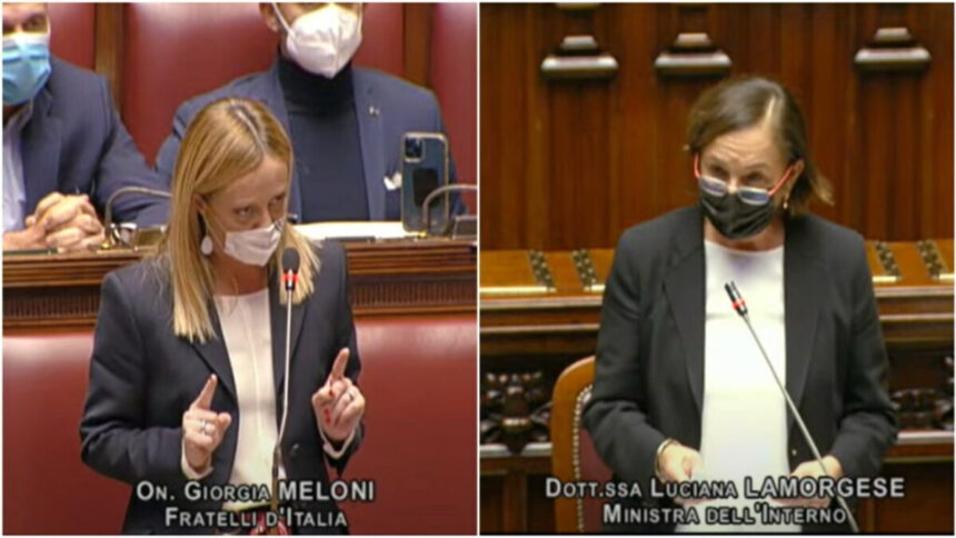 Question time, Lamorgese: "Rischioso bloccare Castellino". Meloni: "Sapevate tutto e lo avete permesso" 1