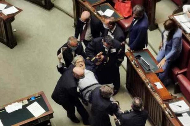 Sgarbi espulso dalla Camera: portato via di peso dai commessi 6