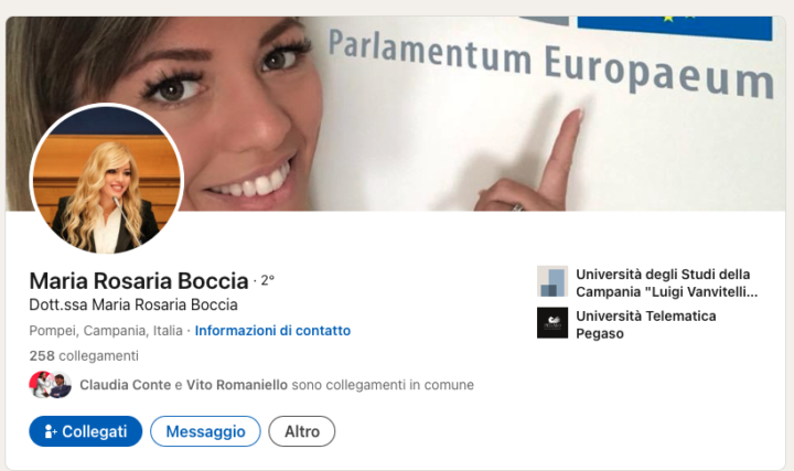 Curriculum Vitae di Maria Rosaria Boccia, lauree e docenze smentite, LinkedIn cancellato 3