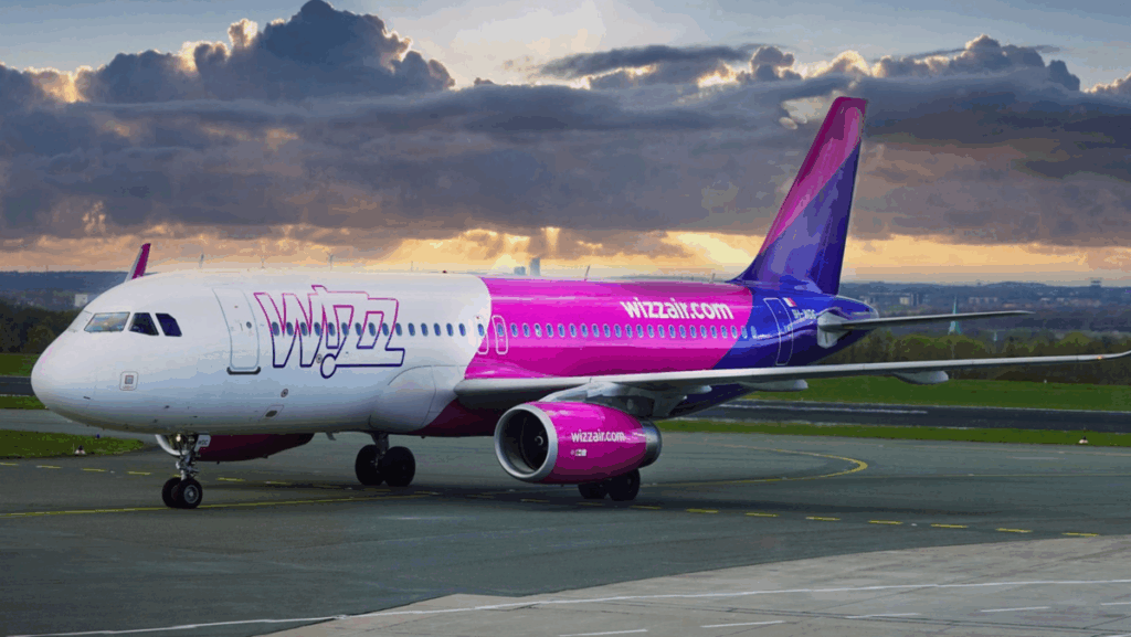 Un aereo Wizzair pronto a partire.