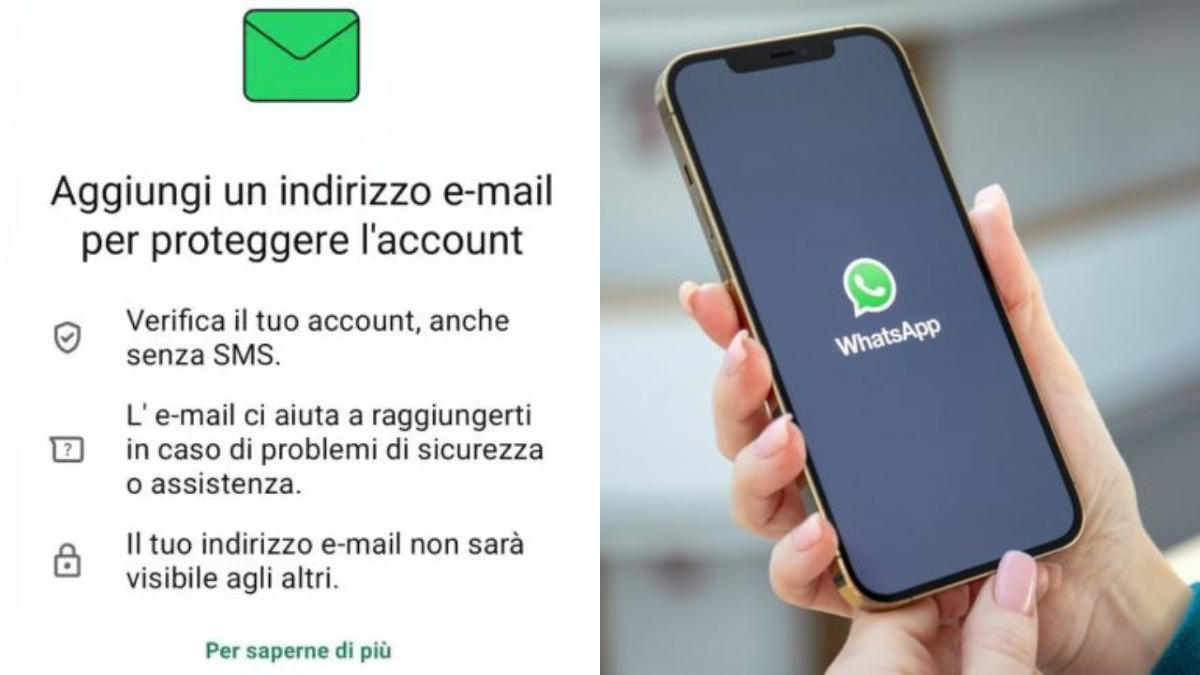 La nuova funzione di WhatsApp dà la possibilità di inserire l'email.