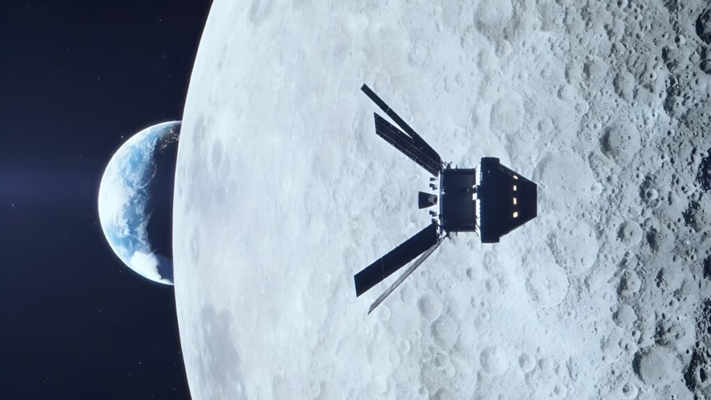 Artemis II, navicella Orion vicino alla Luna