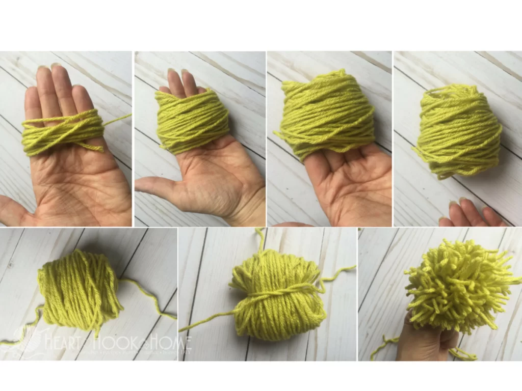 come fare un pon pon di lana con le sole mani