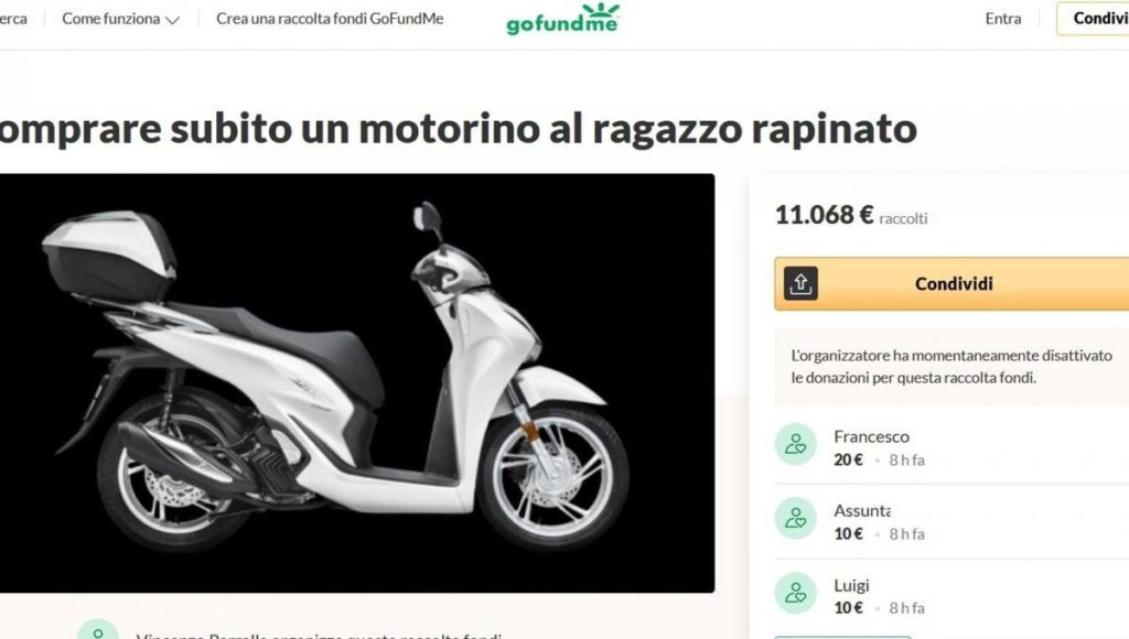 Rider picchiato a Napoli raccolta fondi.