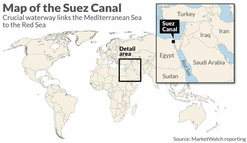 Suez mappa