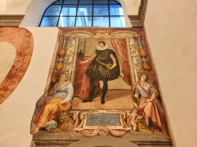Nuovi Uffizi e suoi tesori nascosti: Ferdinando I e Cosimo II de’ Medici in affresco.