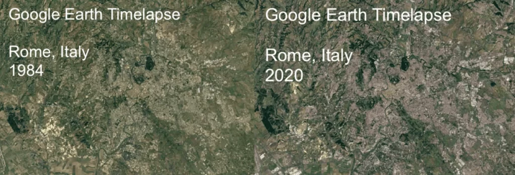 Google Earth Timelapse: Roma.