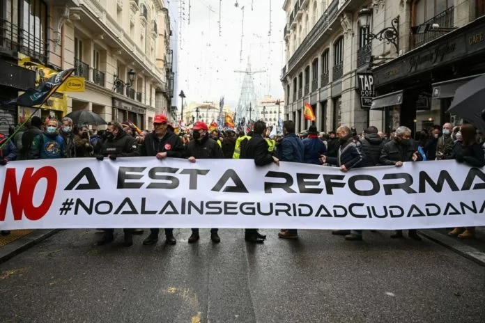 proteste della polizia a madrid