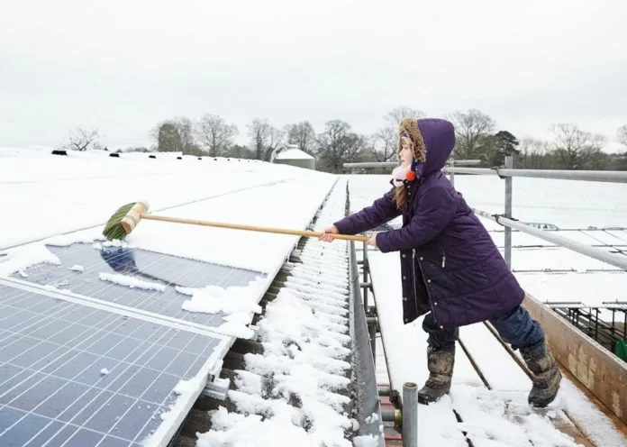 Impianto fotovoltaico in inverno