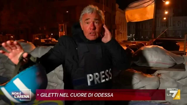 Massimo Giletti in Ucraina: il collegamento durante l'attacco