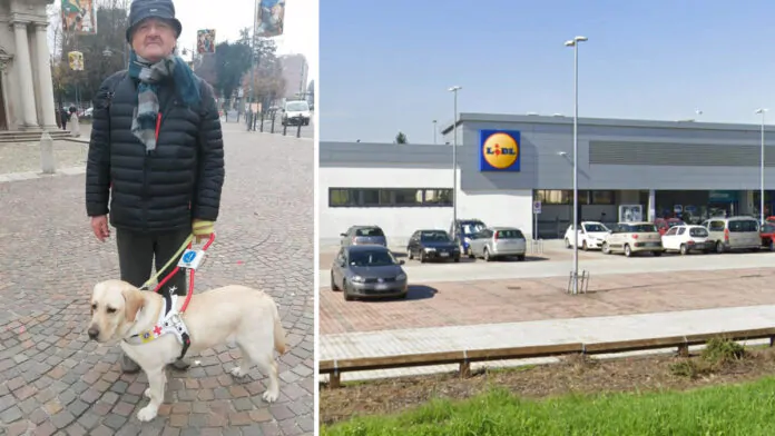 Carlo Manini, cieco allontanato da Lidl per cane guida