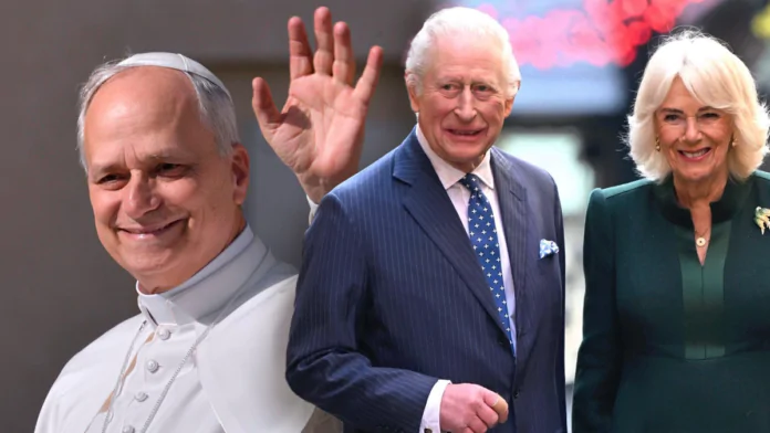 re carlo, camilla e papa leone xiv